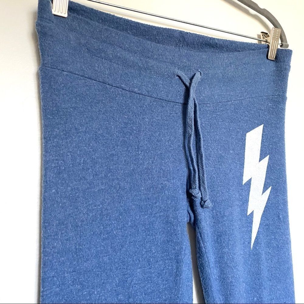 Wildfox Blue Lightning Bolt Joggers Sweatpants XS - Picture 2 of 7